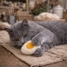 Load image into Gallery viewer, henny the hard-boiled egg - organic catnip infused wool egg