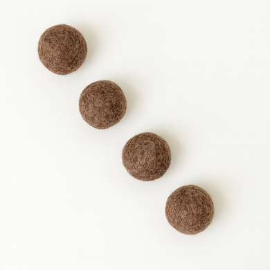 organic catnip wool felt woolly balls - set of 4