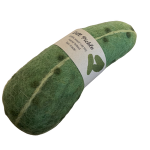 hand felted dill pickle