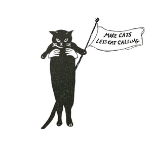 More Cats, Less Cat Calling Keychain
Equal parts protest and purr.

A retro motel-style tag with zero tolerance for street sleaze. Molded in buttercream plastic with a punch of deep green text and a bold daisy, it says what you’re thinking: MORE CATS, LESS CAT CALLING.

Clip it to your keys like brass knuckles for the modern feminist.  Fierce, unapologetic, loud, feral and decidedly not here for your unsolicited commentary.
	•	3.8” x 2” vintage motel shape
	•	Chunky molded plastic with raised lettering
	•	D