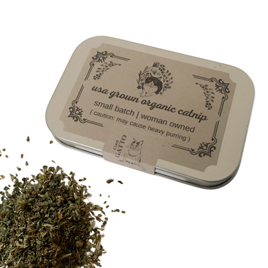 USA grown premium organic catnip 4 oz tin