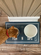 Load image into Gallery viewer, reversible cat placemat - Mine/Also Mine and Fish n Sips
