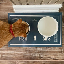 Load image into Gallery viewer, reversible cat placemat - Tacos and Tequila/Camembert and Cabernet